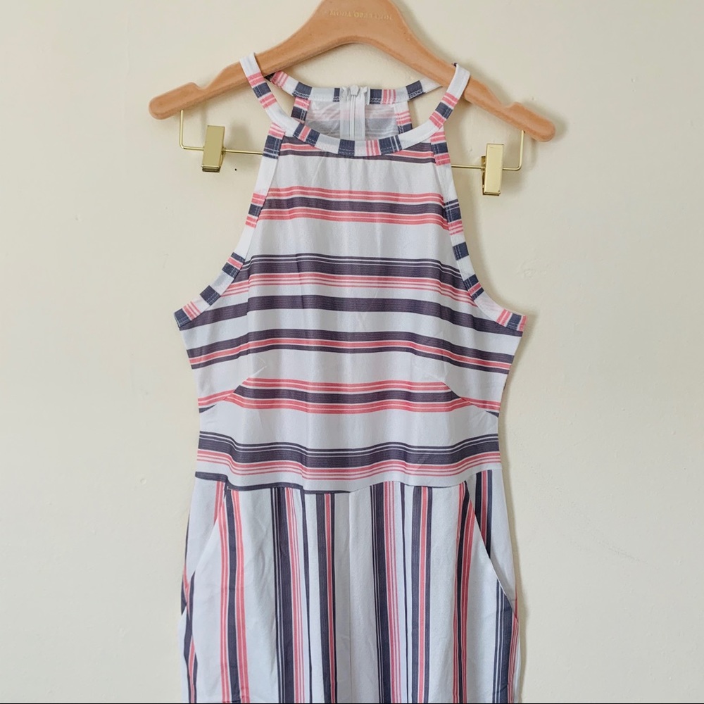 Italian Pink Stripe Jumpsuit with Pockets - Picture 12 of 16